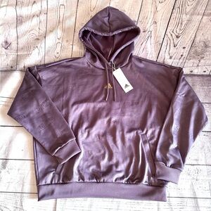 Adidas Purple/Gold All Over‎ Logo Woman’s Hoodie/Pullover Size Small